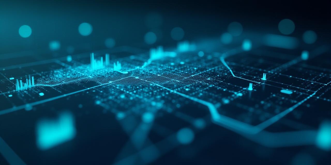 Futuristic data visualization and AI concept